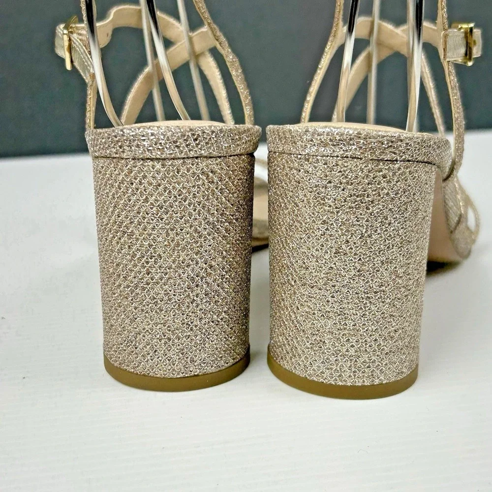 Pelle Moda Size 6.5 Gold Glitter Sparkly NEW Noreen Strap 3
